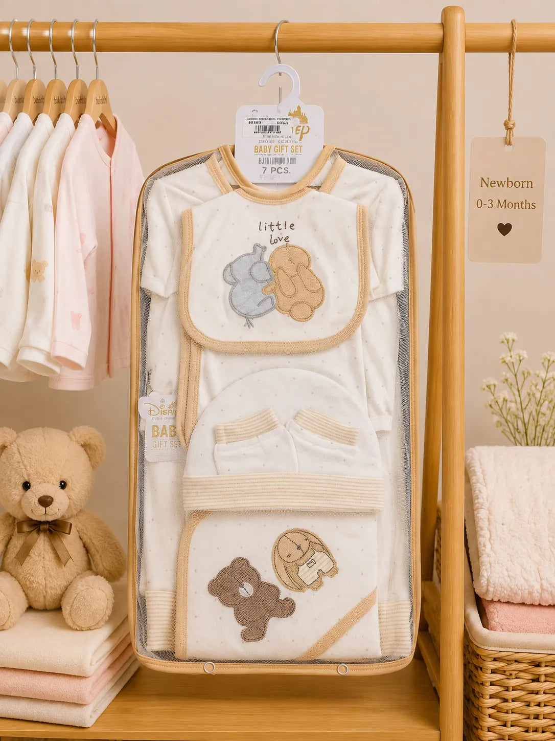 Disney Newborn 7 Pcs Baby Starter Gift Set