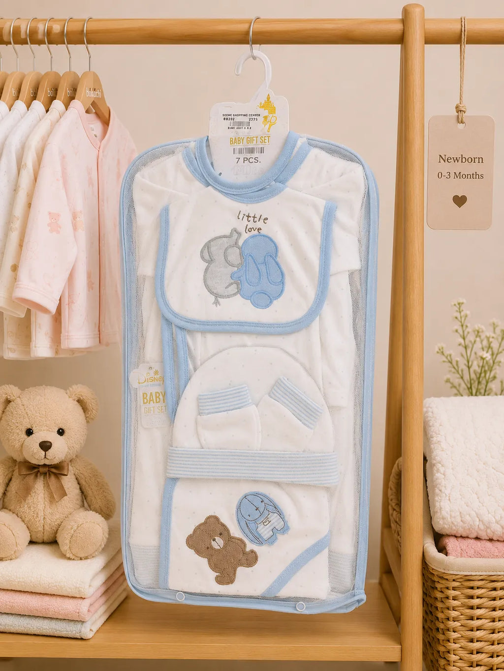 Disney Newborn 7 Pcs Baby Starter Gift Set